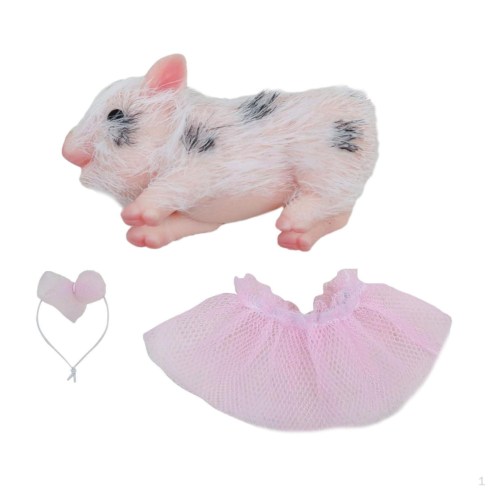 

Силиконовый поросенок с аксессуарами, реквизит для фотографий, кукла Reborn Piggy Mini для детей