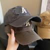 Embroidery Letter Baseball Hat Vintage Snapback Cap Adjustable Holes Peaked Cap  Unisex
