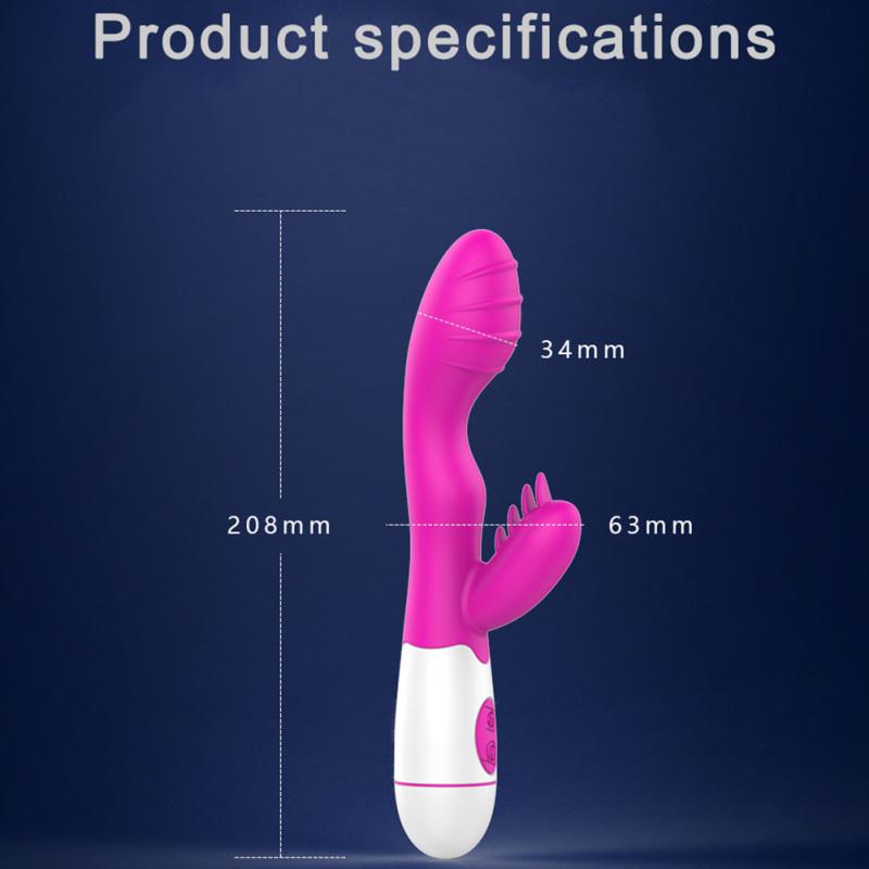 G Spot Dildo Rabbit Vibrator for Women Dual Vibration Silicone Waterproof Female Vagina Clitoris