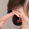 Chinese Zodiac Red Horse Stud Earrings: Festive New Year Jewelry for Women