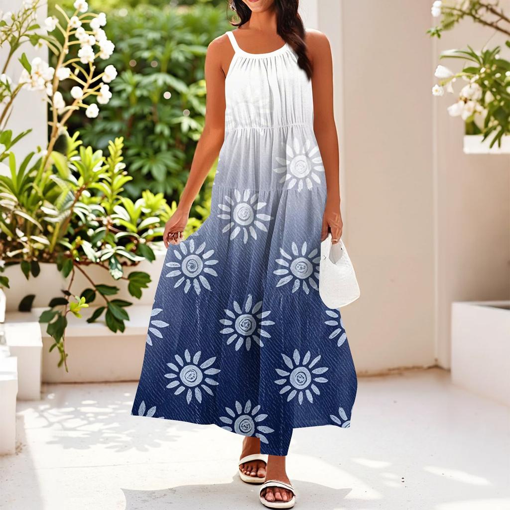 Dámské letní ležérní módní šaty na ramínka bez rukávů