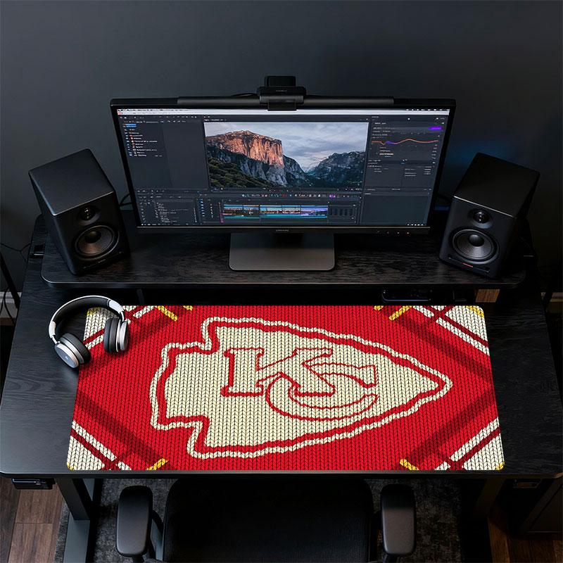 Kansas City Chiefs Mouse Pad, Large Gaming Desk Mat, Non-slip XXL Mousepad for Laptop & Tablet, Mini PC Playmat with Stitched Edges