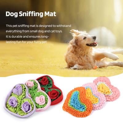 Interaktive Schnüffelmatte, Leckmatte für Haustiere, langsames Füttern, geistige Stimulation, Schnüffelmatte, herzförmige Rose, Blumenform, interaktives Hunde-Puzzle-Spielzeug