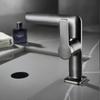 Gun Gray Bathroom Basin Faucet Brass Bathroom Cabinet Wash Basin Faucet Deck Mounted Cold And Hot Mixer Water Tap Crane NEW