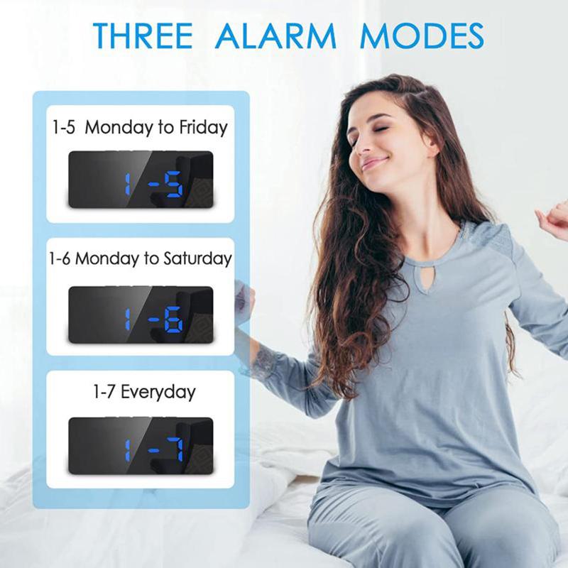 Digital Alarm Clock Led Electronic Desktop Clock With Temperature For Bedroom Home Office Teens Kids