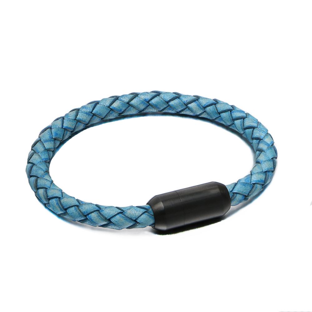 

Браслет из нержавеющей стали и кожаного шнура с гравировкой - Персонализированный модный аксессуар