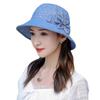 Spring And Summer Hat Women'S Basin Hat Button Bow Bucket Hat Mother Hat Versatile Big Brim Sun Hat