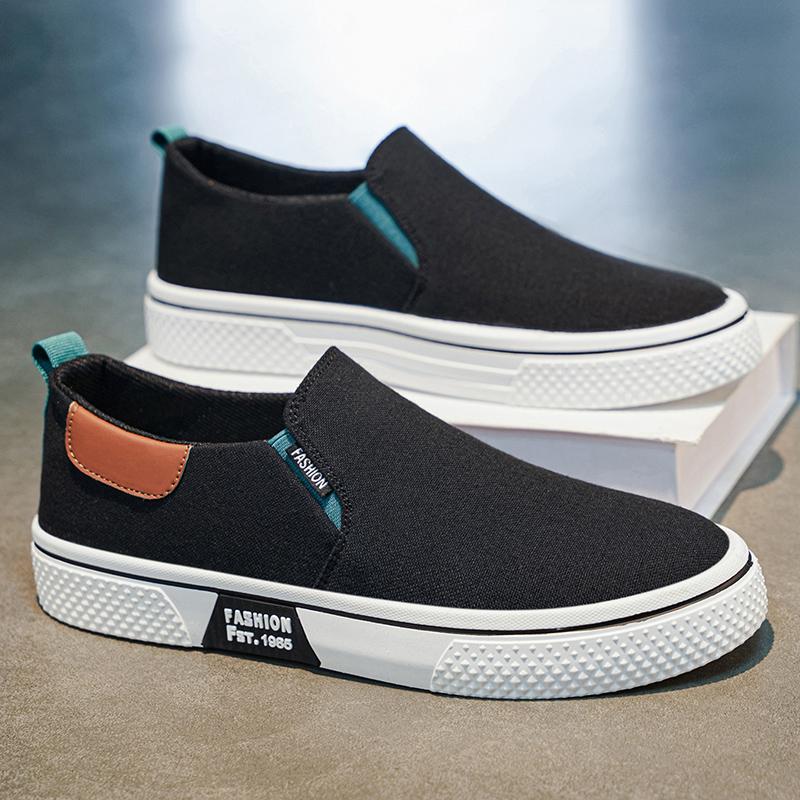 Men 's Casual Four Seasons Fashion Canvas Skateboarding  Students Comfortable Sneakers Boys Trending Soft Sole Breathable Shoes