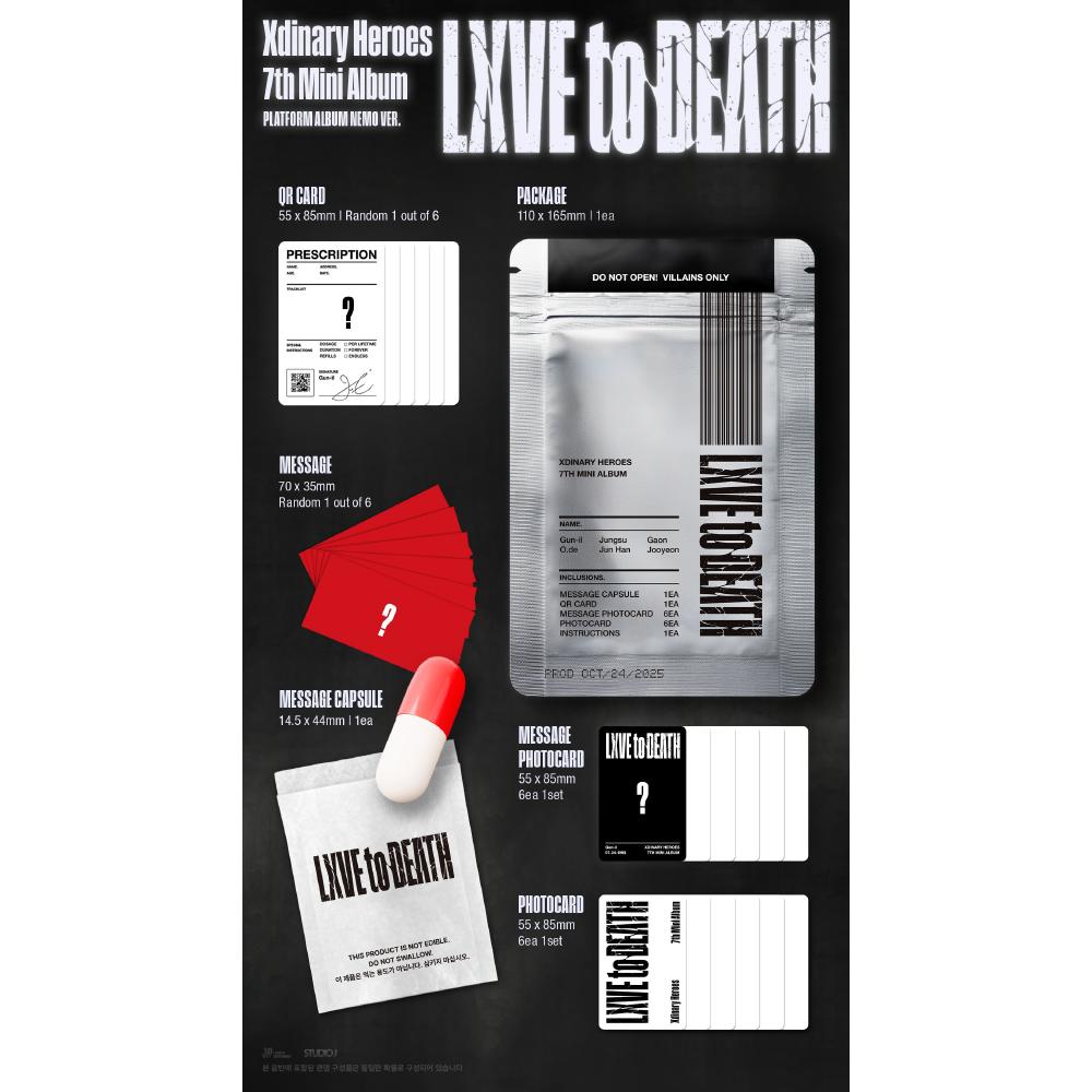 Pre-order Xdinary Heroes 7th Mini Album LXVE To Death Platform Album Nemo Ver.