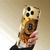 Premium Gold Bitcoin Tech Pattern For Iphone 17 Case Fashion Phone Cases Glass Phone Case for iPhone 17 16 15 14 13 Pm Pro Plus
