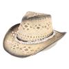 Popular European and American Classic Hollow Western Cowboy Hat Men's and Women's Fashion Vacation Breathable Sunshade Straw Hat