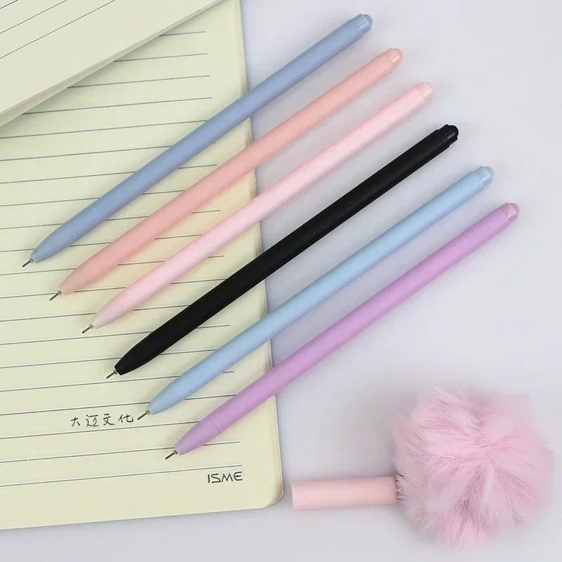 Creative Cute Plush Ballpoint Pens Gifts Flower Writing Supplies for School Office Wedding Signature Stationery Black Color Ink