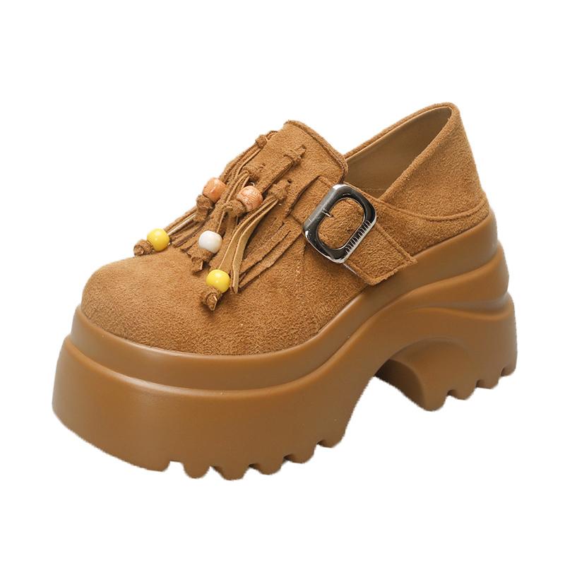 Fashion Womens Loafers Shoes All-Match Female Footwear Clogs Platform Slip-on Summer New Comfortable Dress Creepers Spring Lace-Up