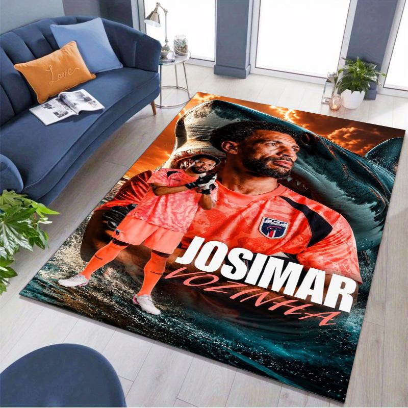 Josimar Vozinha Football Goalkeeper Print Area Rug, Sports Decorative Floor Mat for Living Room Game Room Home Decor