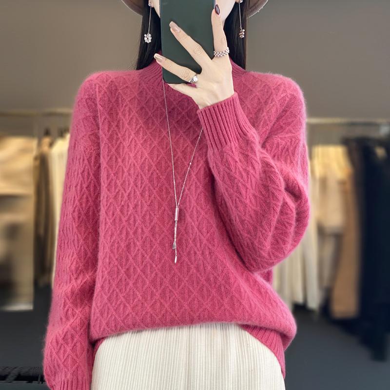 Pulover de cașmir pentru femei cașmir Qinghe 30% cașmir 70% lână cald și la modă versatil toamnă și iarnă