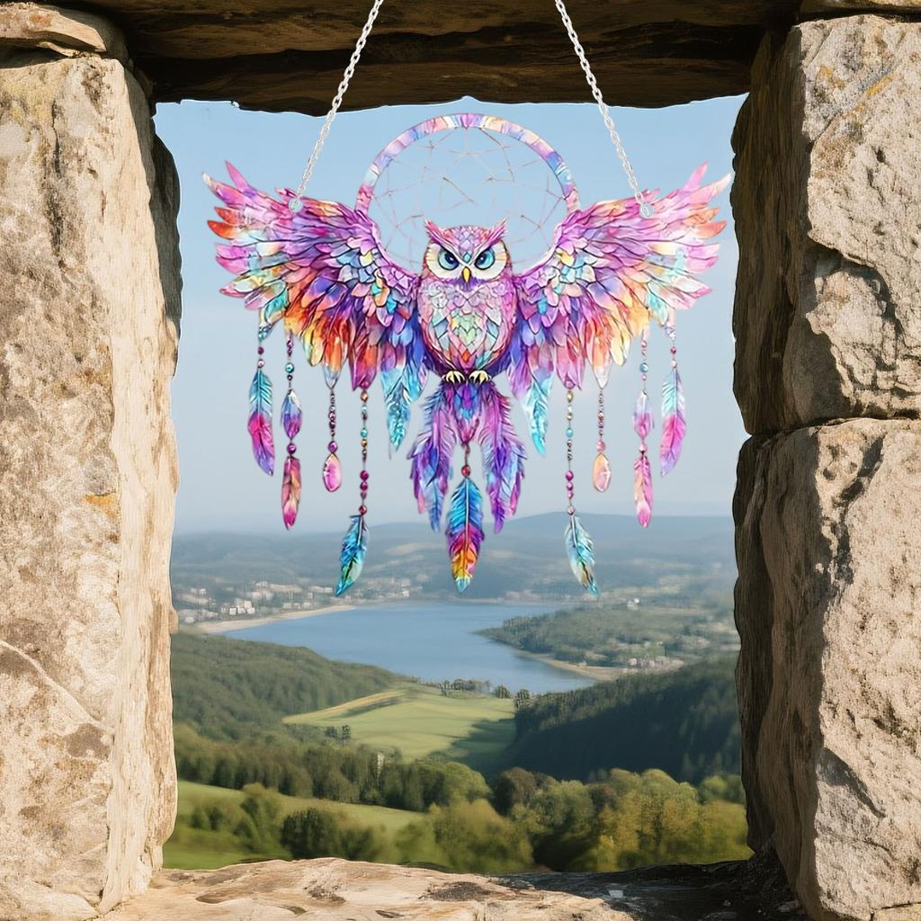 Sky Blue Bird Colorful Art Decoration, Colorful Translucent Pendant Home Decoration (8 Inches)