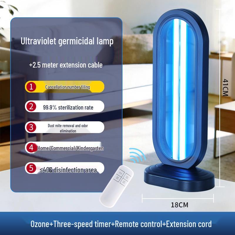 38W UV dezinfekčná lampa s ozónom, mobilný stolný sterilizátor ovládaný diaľkovo.
