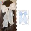 Women's Large Sheer Bow Hair Clip, Mesh Ribbon Streamer Spring Barrette, Elegant Hair Accessory for Parties and Daily Wear