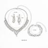 Lace Circle Rhinestone Women's Silver Necklace Earrings Bracelet Ring Four-piece Wedding Photography