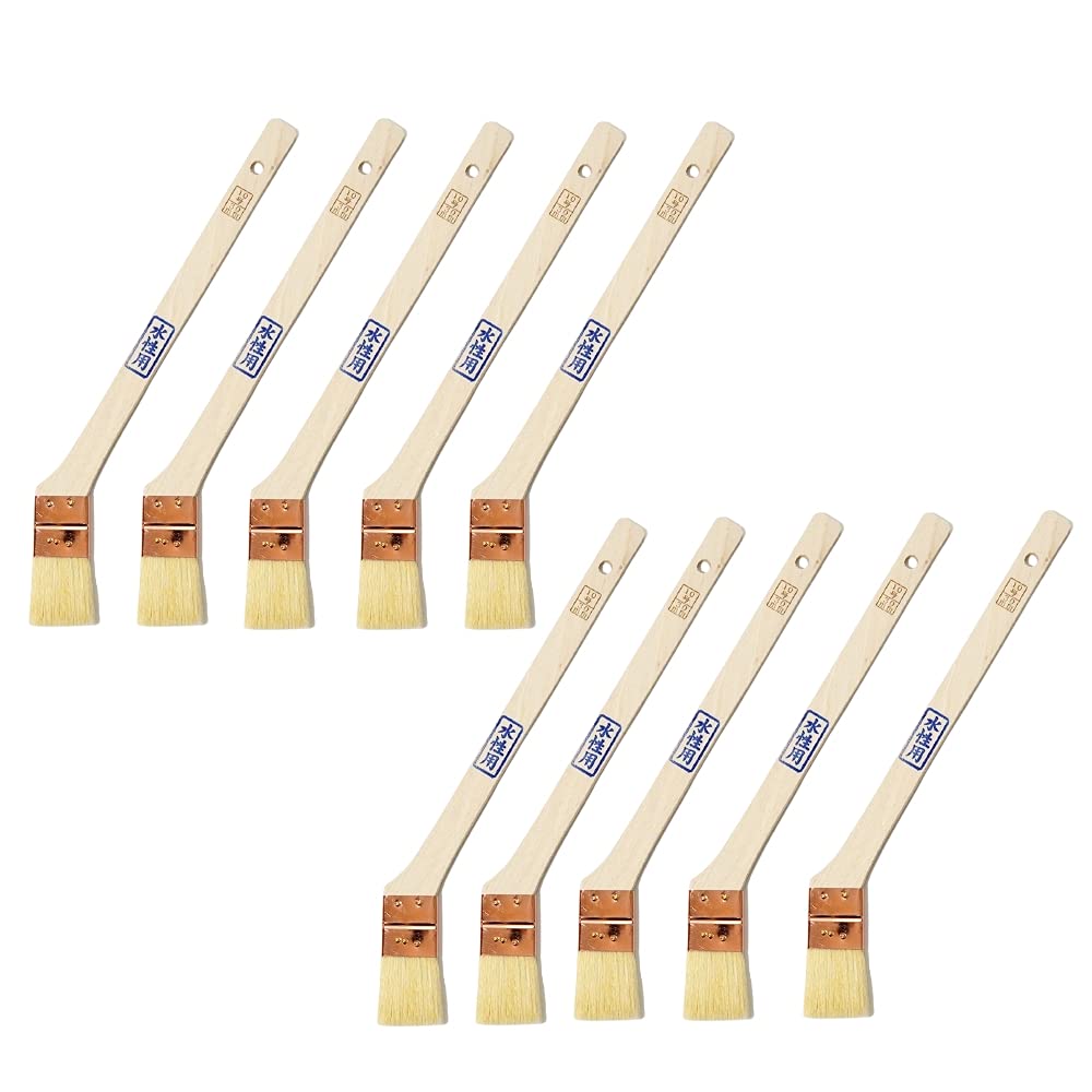 Hakeichi Joint White Goat Hair Set of 10 Brush, Water-Based, Nylon, Blend, 30mm, Diagonal,