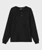 Bellie Waffle Henley Neck T-Shirt - Black