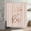 Elegant Rose Gold Shower Curtain with Pink Flourish Text for Bathroom Decor Home Decorative Shower Curtains