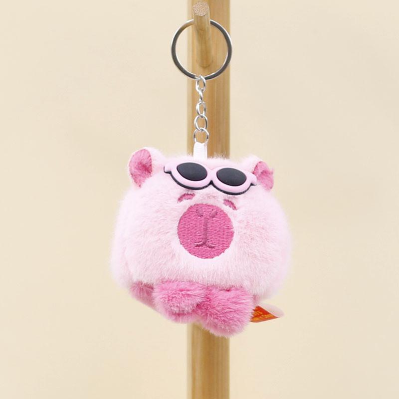 Cute Capybara Plush Toy Keychain Adorable Bag Charm Soft Cotton Filling
