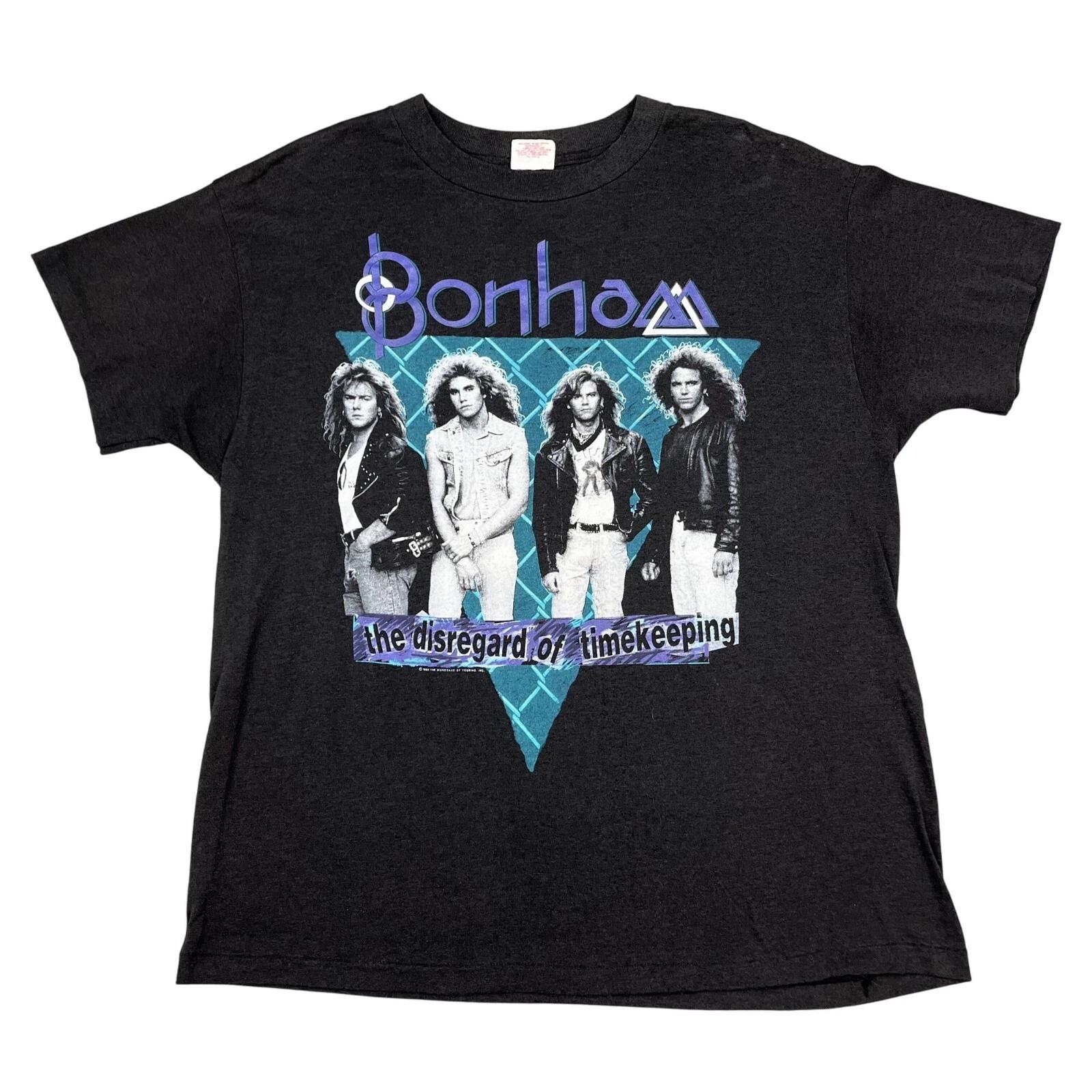 Vintage Bonham 1989 the Disregard of Timne Keeping Black Tour T-Shirt Size Large S