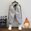 Kids' Winter Fleece-lined Cotton Sweatpants - Warm Lambswool Pants for Boys