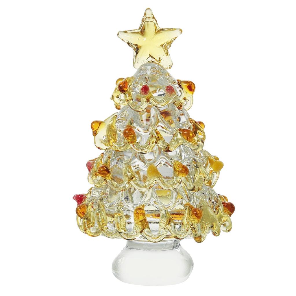 Mini Farbkristall Weihnachtsbaum Figur Sammlerstück Handgefertigt Mundgeblasenes Glas Weihnachtsbaum Ornament Tischplatte Festival Geschenk