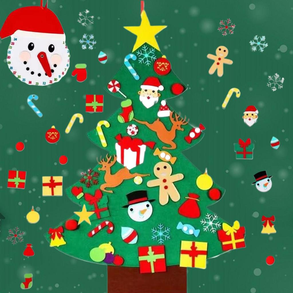 Albero di Natale in Feltro per Bambini Decorazioni Natalizie da Parete Decorazione Festiva Artigianato Artistico per Aula Scuola Appartamento Vendita al Dettaglio