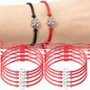 10 pièces 2026 Bracelets Trèfle à Quatre Feuilles pour Femmes Hommes Réglable Fait Main Corde Rouge Porte-Bonheur Couple Amitié Bijoux Accessoires