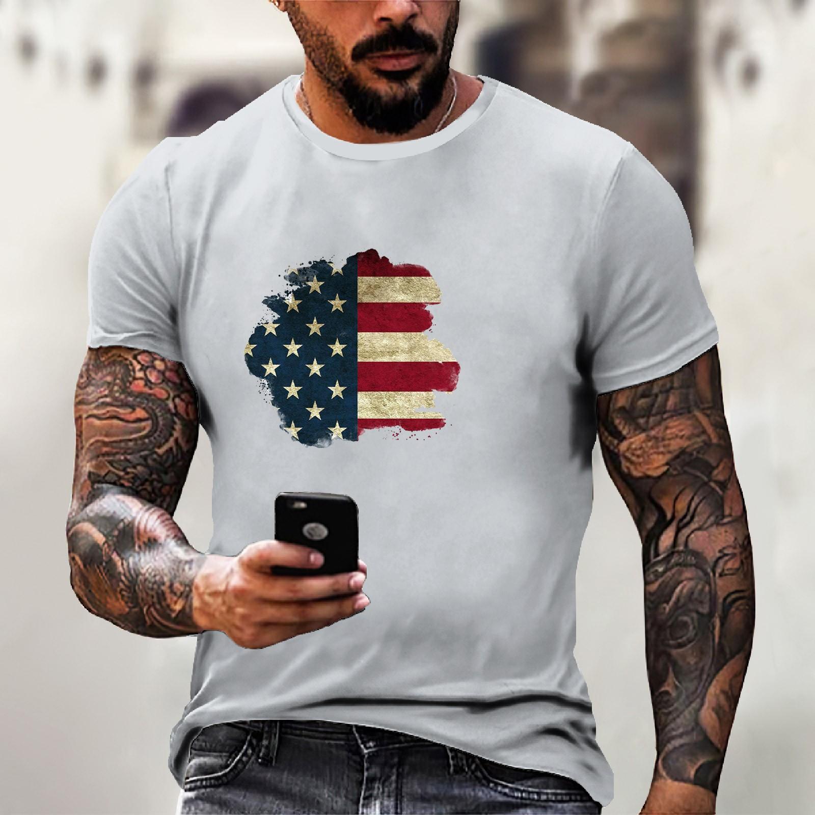 

Мужская футболка с короткими рукавами и принтом «День независимости» XXL