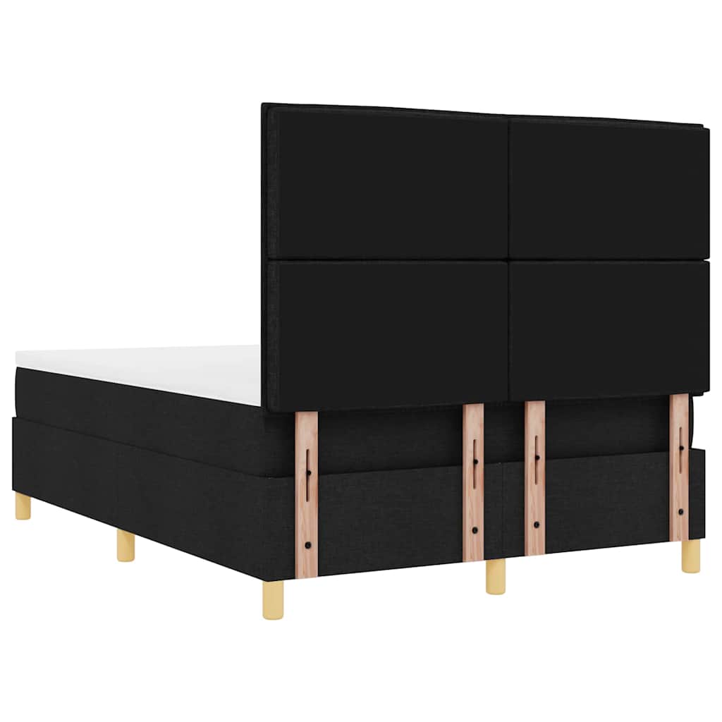 Box Spring Bed with Mattress Black 140 x 190 cm Fabric
