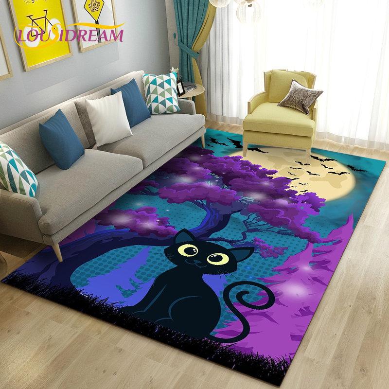 3D Cartoon Cute Cat Area Rug,Carpet Rug for Living Room Bedroom Sofa Doormat Kitchen Decoration,Kid Play Game Non-slip Floor Mat