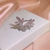 Niche Trendy Temperament  Micro Inlaid Zircon Flower Ring for Women  Fashionable  Simple  Personalized  Open Mouthed Index Finger Ring