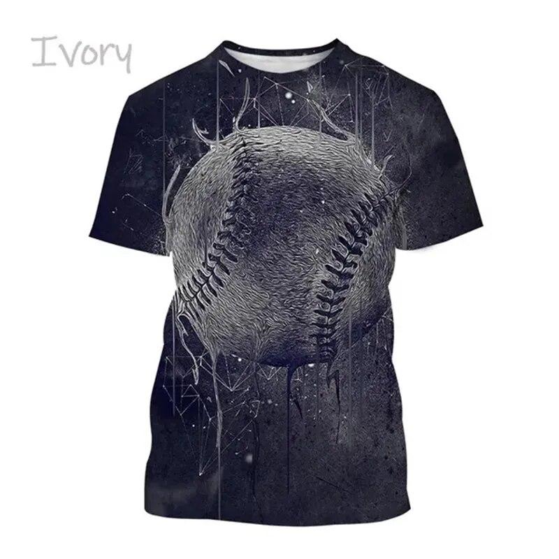 Hot Sale Baseball Pattern Printing Personality 3D T-shirt Sports Softball Unisex Harajuku Quick-drying Short-sleeved T Shirt Top