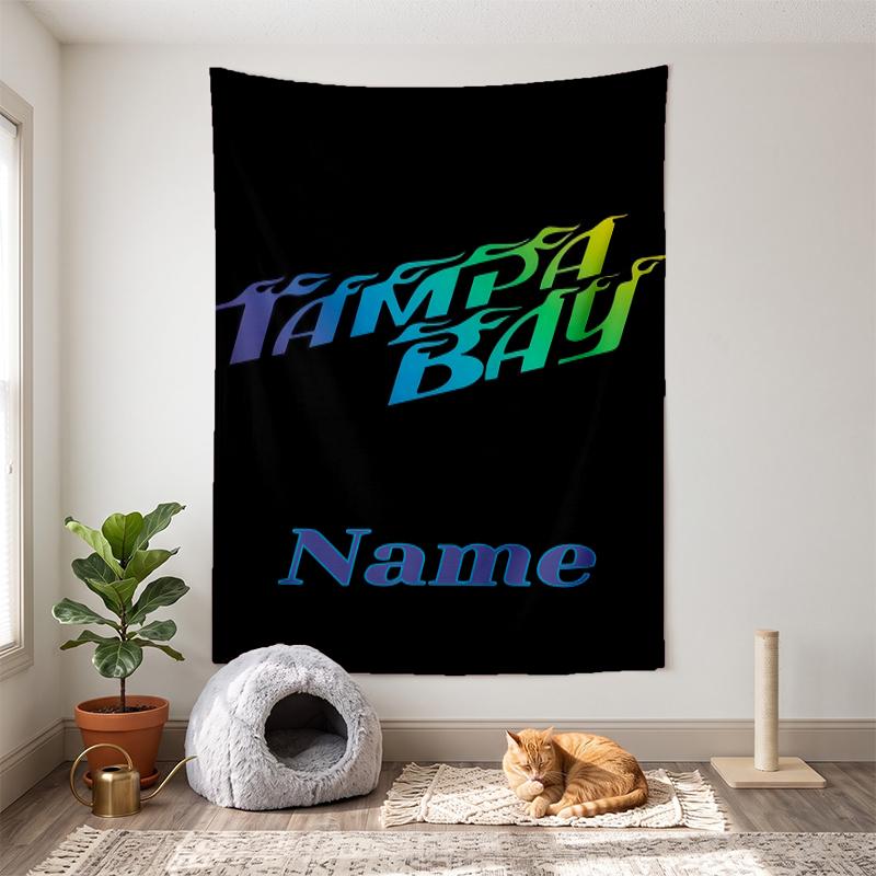 Tampa Bay Rays (5) Customizable name decorative wall tapestry ideal choice for wall decor in bedrooms living rooms dorms and home