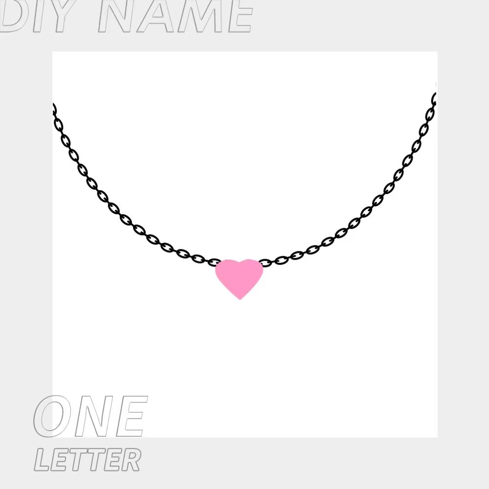 EManco Dropshipping Personalized Jewelry Colorful Rhinestone Necklace Diy Letter Heat Charm Constellations Necklace for Women