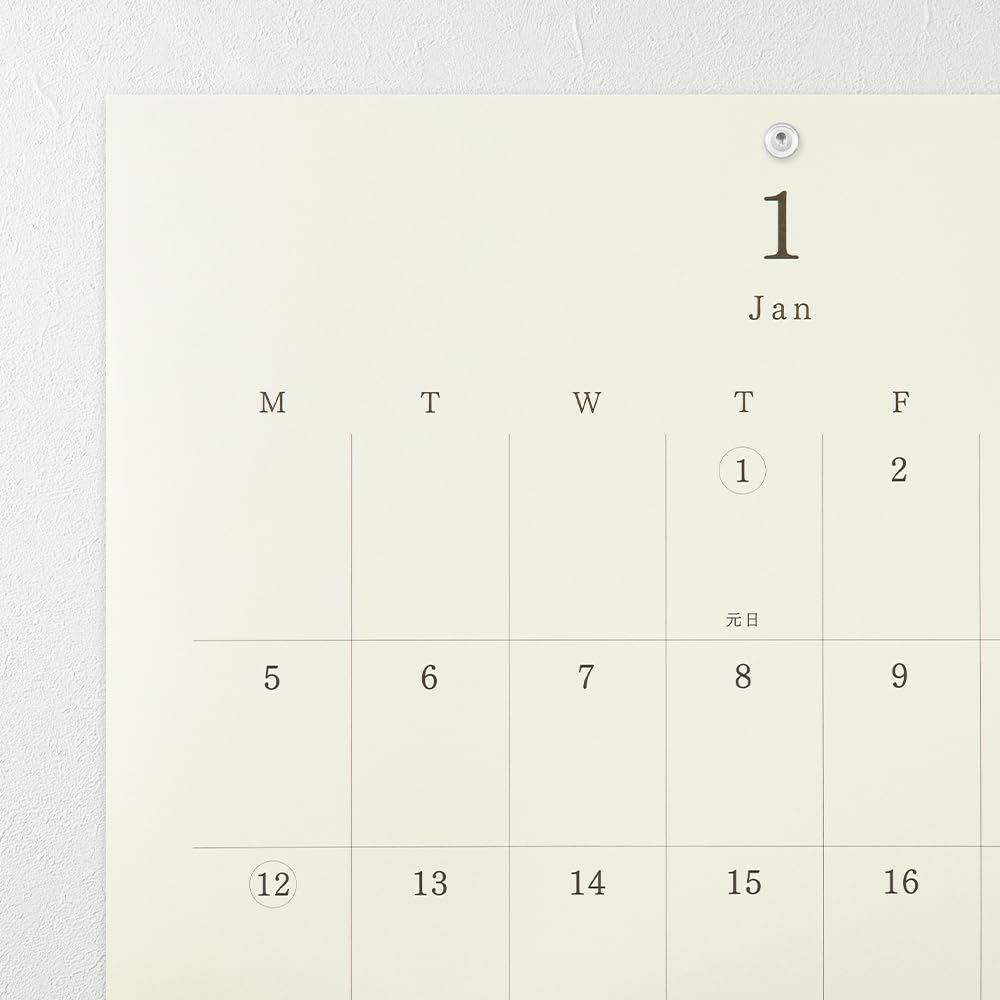 Midori 2026 Wall Calendar, MD Calendar, A3, Bi-fold, 31394006