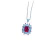 Goods: Cross Border Square Inlaid Simulated Red Corundum Ring Emerald Necklace Jewelry Set