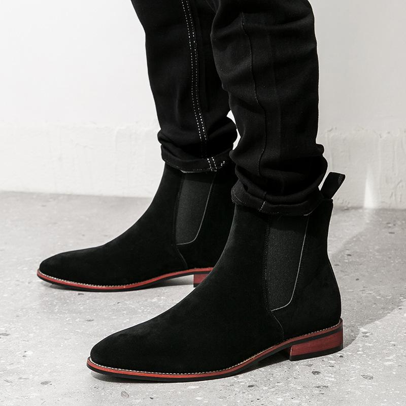 Men's Large Suede Chelsea Boots: Slip-On Business Style, Retro Design, Versatile European & American Fashion