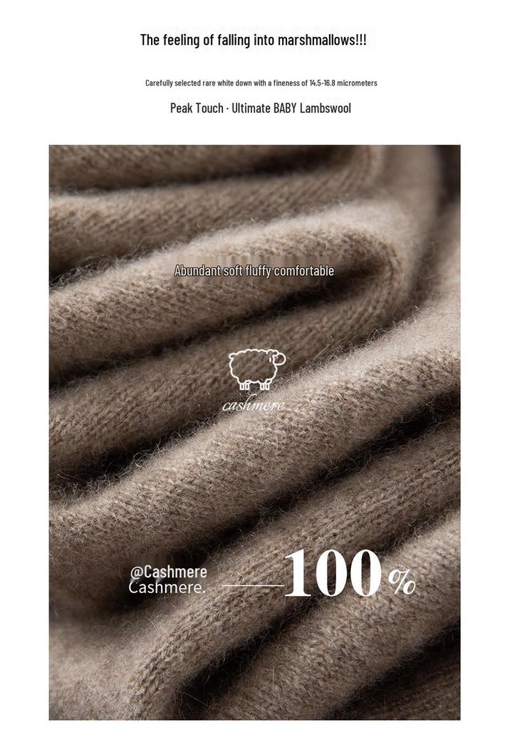 Women's 2026 Autumn/Winter Pure Cashmere Round Neck Cardigan - Single-Breasted, Commuter Style Sweater Jacket