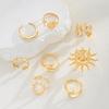 8 Pcs/Set Bohemia Sun Starfish Shell Open Rings for Women Trendy Punk Geometric Gold Color Knuckle Joint Ring Beach Jewelry Gift