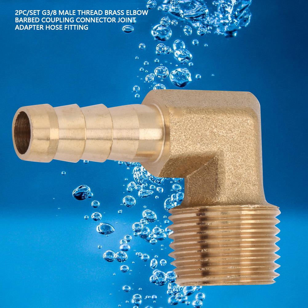 2pcset G38 Male Thread Brass Elbow Hose Barb Coupling Connector Joint Adapter Fitting(8mm)