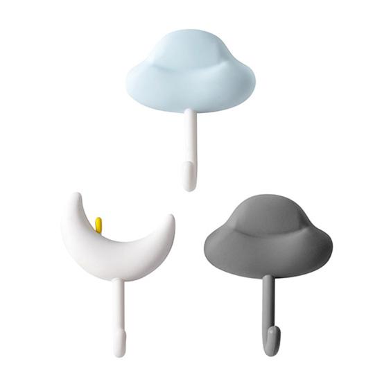 3 ks Roztomilý nástěnný háček Samolepicí Nástěnný Kuchyňský háček Mrak Měsíc Dekorativní háček Věšák na ručníky pro Organizaci Domova Ložnice Koupelny