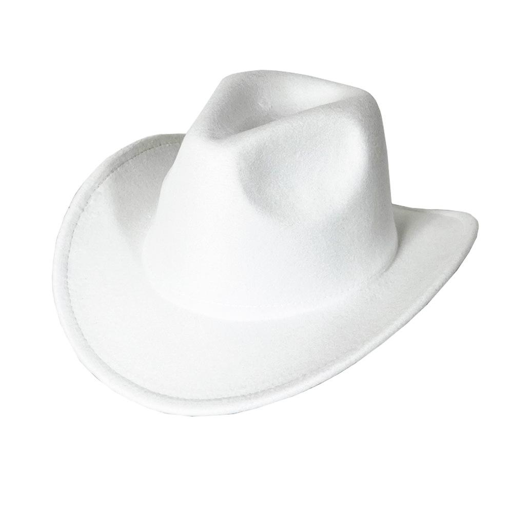 Western Denim Crimped Hat Retro Woolen Jazz Hat Felt Top Hat For Men And Women