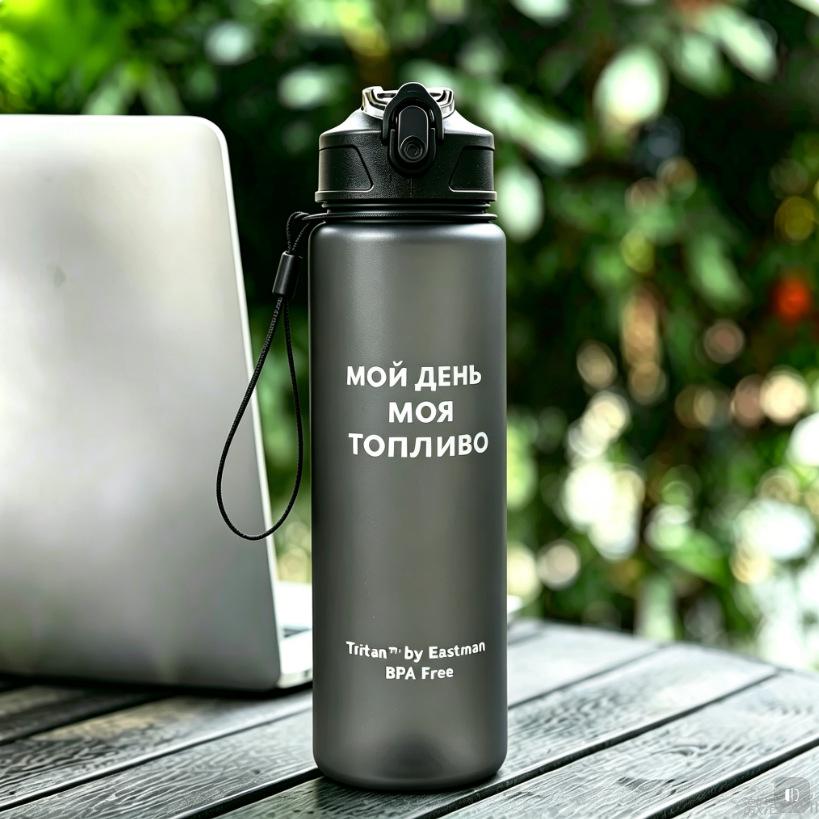 Gradient Frosted Straw Water Bottle - Large Capacity, Outdoor Sports Portable Plastic Cup 2000ml Cup