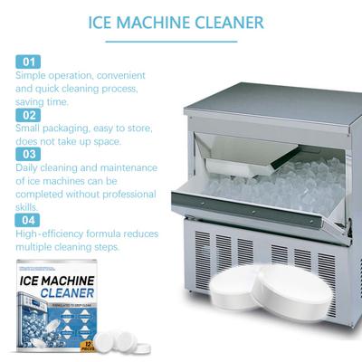Pastiglie detergenti per macchine del ghiaccio, ecologiche, sicure da usare, potenti, efficaci, anticalcare, universali per macchine del ghiaccio