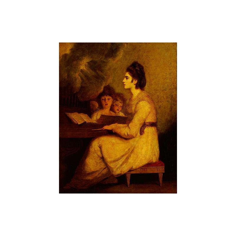 Catholic Patron Saint of Musicians Retro Canvas Painting Posters Print Religious Art Woman Pictures Room Home Wall Decor Cuadros